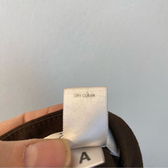 Ann Taylor Loft floral embroidered brown linen blend lined A line skirt midi -6 - Picture 7 of 10